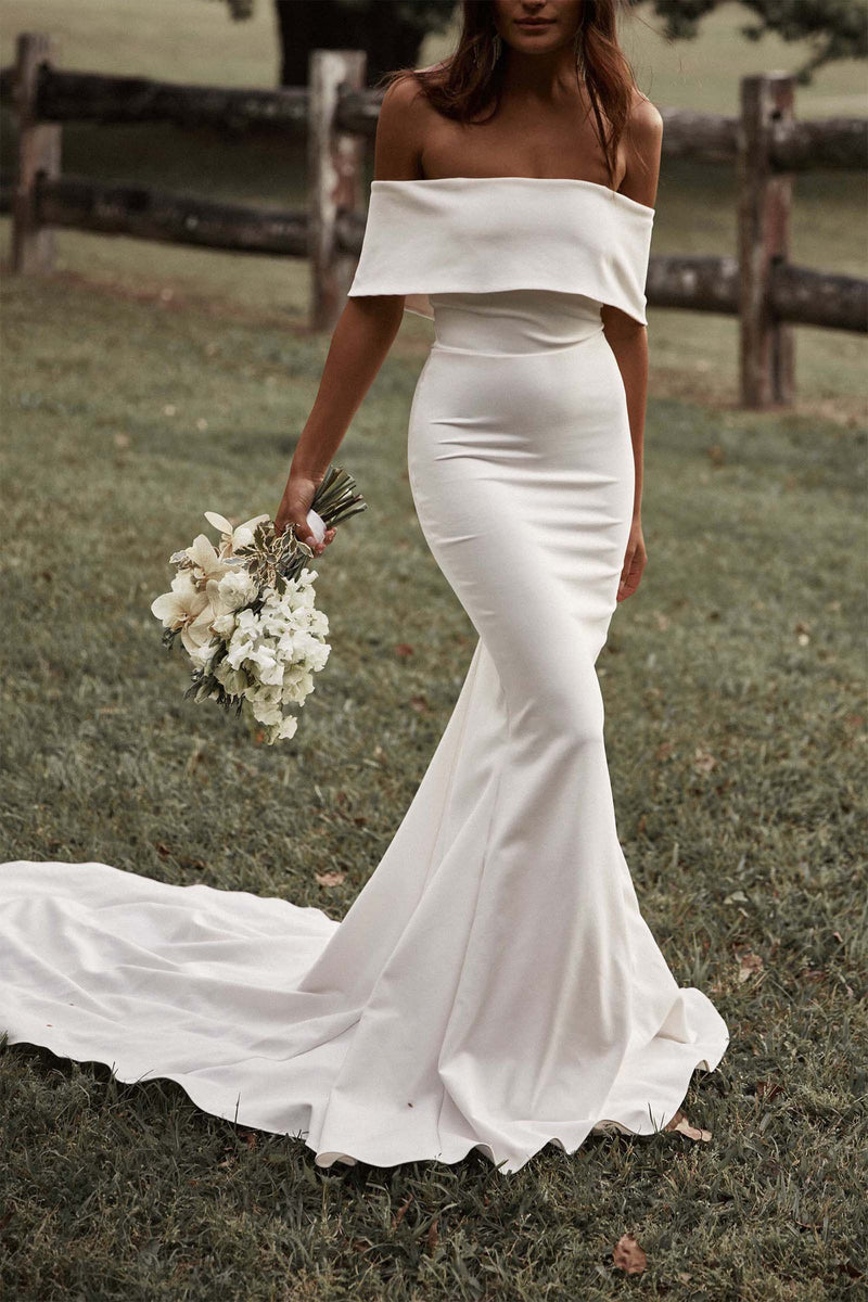 Mila | Off the Shoulder Wedding Dress | Made to Order Standard