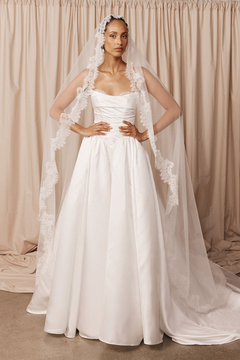 ワンピース UND GRACE CHIFFON VEIL DRESS Ophelia Veil | Mantilla Wedding Veil – Grace Loves Lace CA