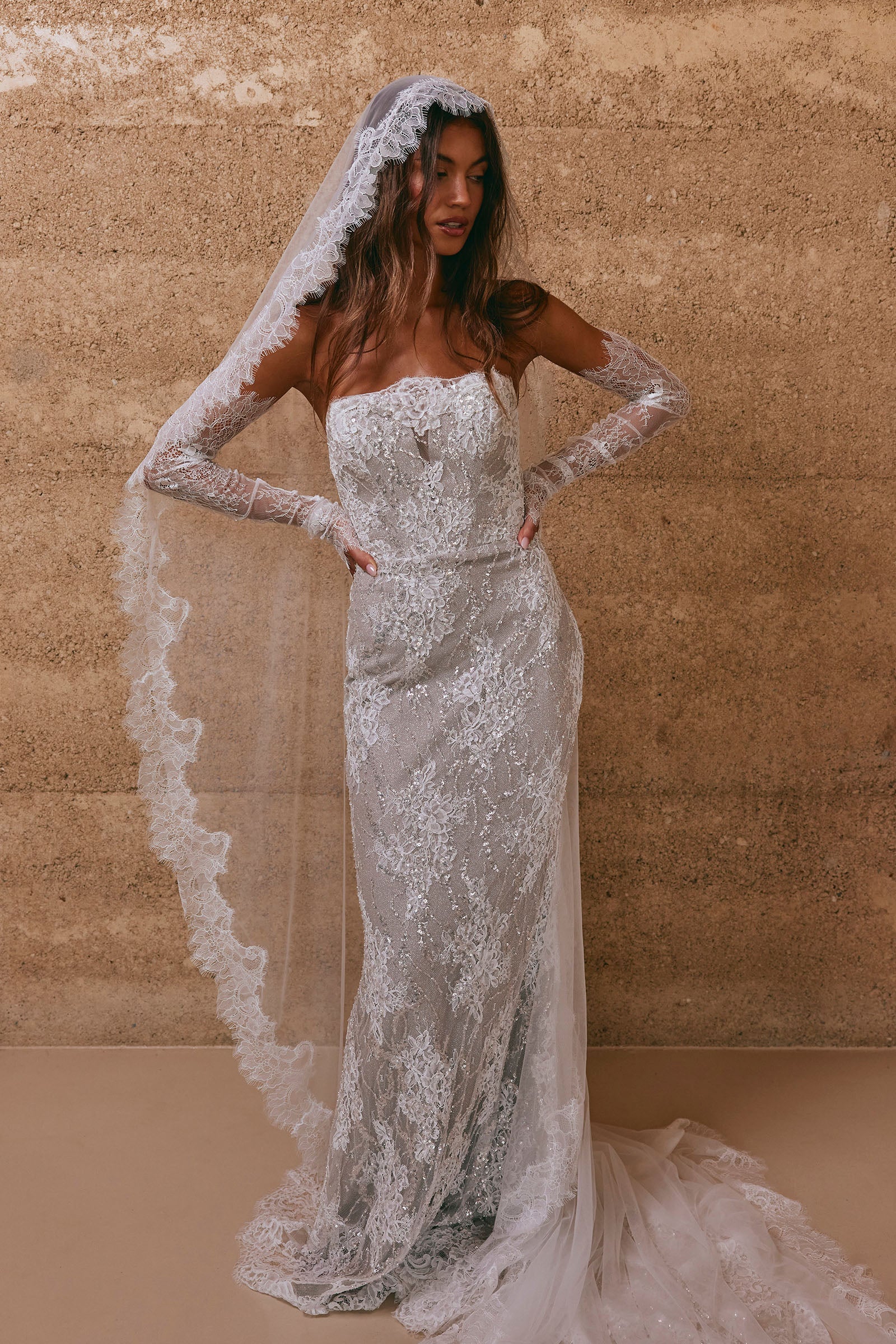 Sparkly Wedding Dress with Wedding Veil_XS__
