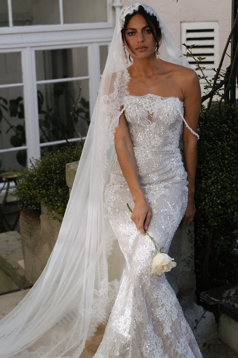 Amandineヘッドドレス Amandine | Boho Wedding Dress – Grace Loves Lace CA