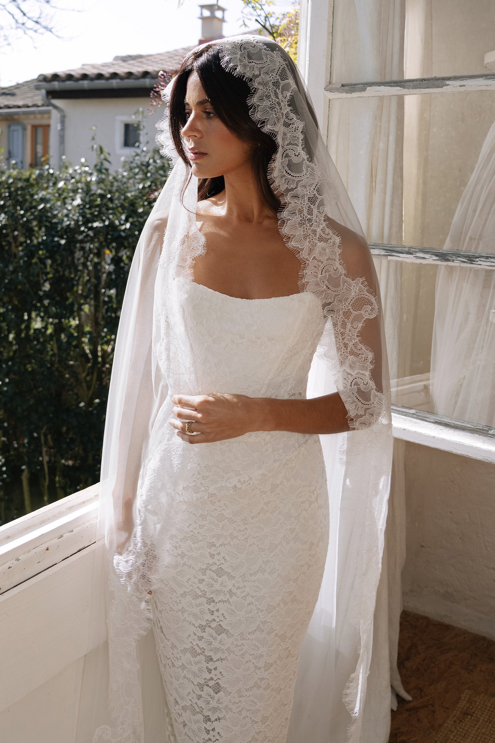 Strapless Lace Wedding Dress_XS_