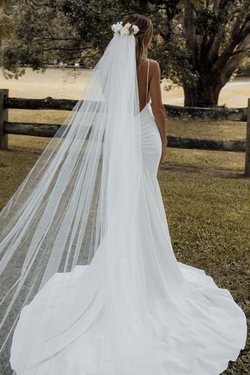 Henri Veil | Lace Tulle Ivory Veil – Grace Loves Lace CA