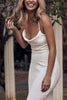 Neckline detailing of the Honey Silk gown