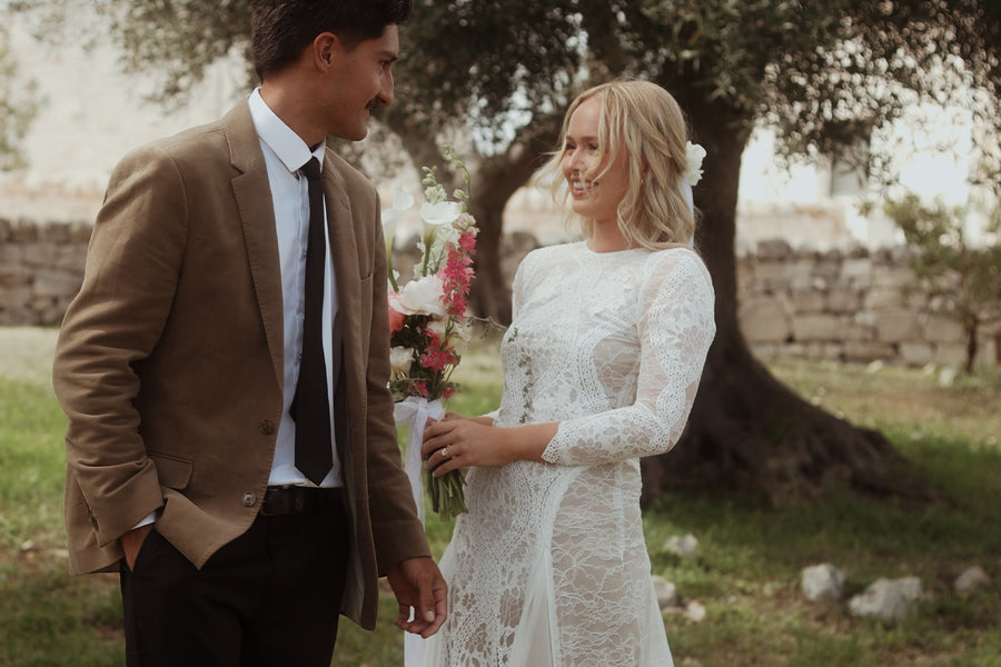 Levi and Amelia in the Inca Gown