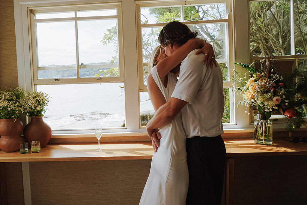 Mike and Fizzy in the Tia Gown