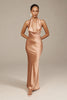 Rose gold plunge neck bridesmaids dress_XS_