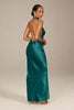 Teal plunge neck bridesmaids dress_XS_