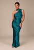 Teal Bridesmaids dress with high neck_L_