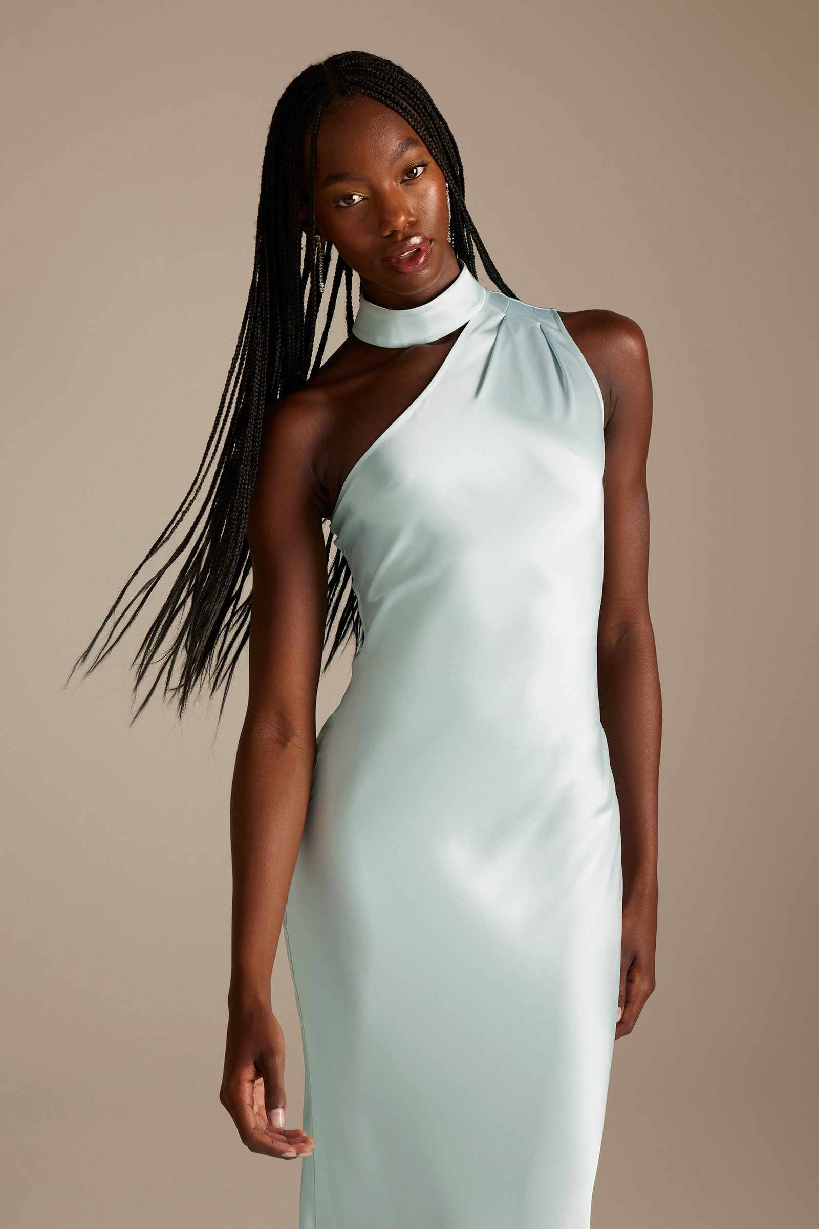 Billie Blue One Shoulder Bridesmaids Dress_XS_