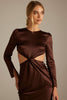 Blake Cropped in Long Sleeve Espresso Bridesmaid Dress_XS_