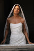 Strapless Crepe wedding Dress with Veil_XS_
