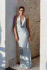 Light blue halter bridesmaid dress