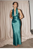 Teal halter neck bridesmaid dress_XS_