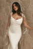 Fitted ivory crepe wedding gown