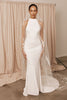 Halter neck wedding dress with veil_XS_