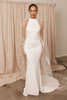 Halter neck wedding dress with veil_XS_