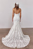A strapless lace wedding dress_XS_