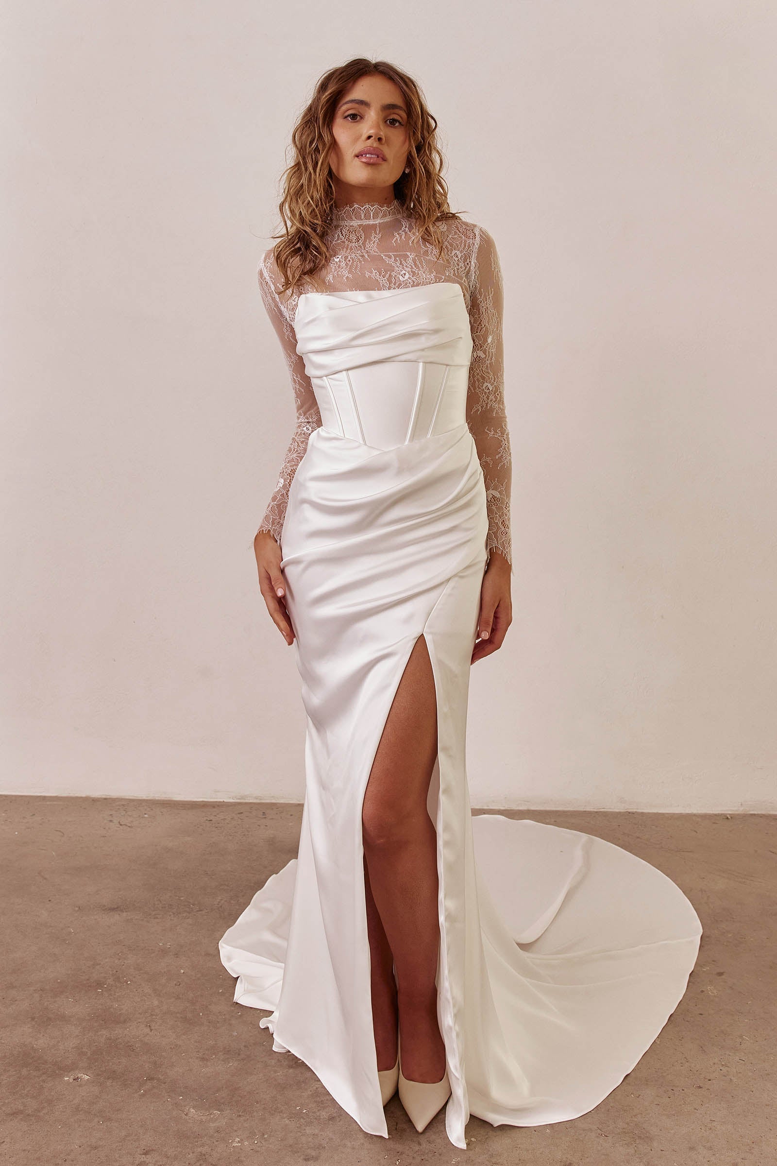 Satin Corset Wedding Dress_XS_