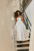 Strapless basque waist wedding dress