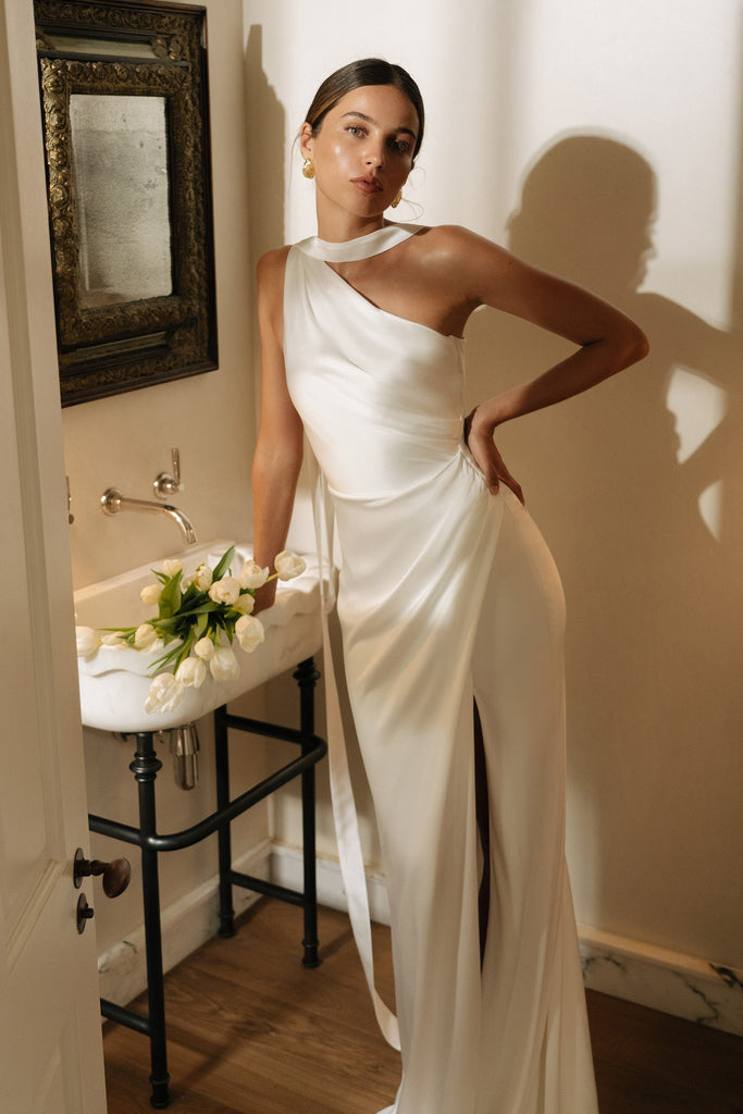 Aire | One Shoulder Wedding Dress Grace Loves Lace CA Aire | One Shoulder Wedding Dress Grace Loves Lace CA