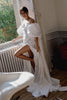 A-line Satin Wedding Dress with Bridal Cape_XS_