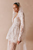 Short Wedding Dress paired with Lace Skirt and Veil_XS_