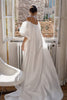 Puff Sleeve Satin Bridal Cape