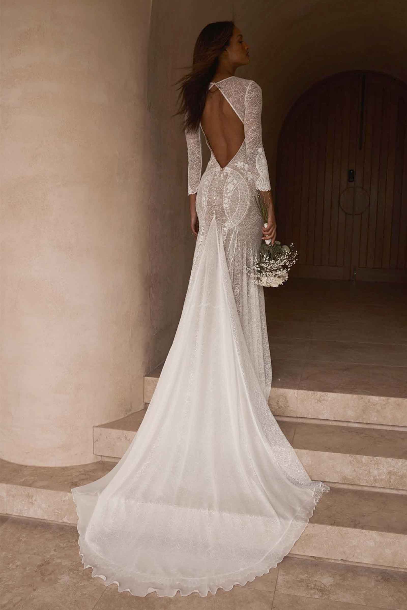 Pierlot  Open Back Lace Wedding Dress – Grace Loves Lace CA