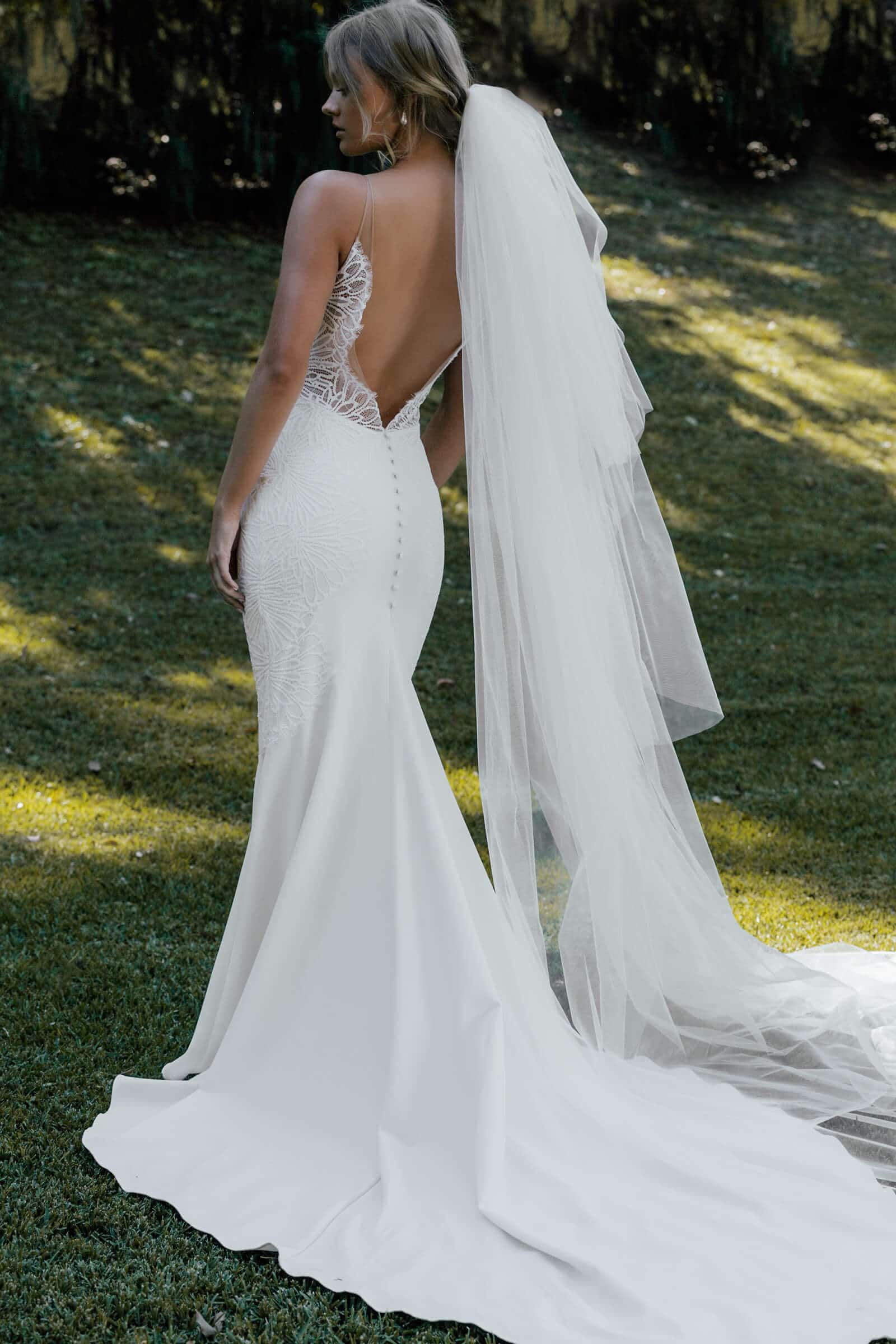 Liliana  Silk & Lace Wedding Gown – Grace Loves Lace US