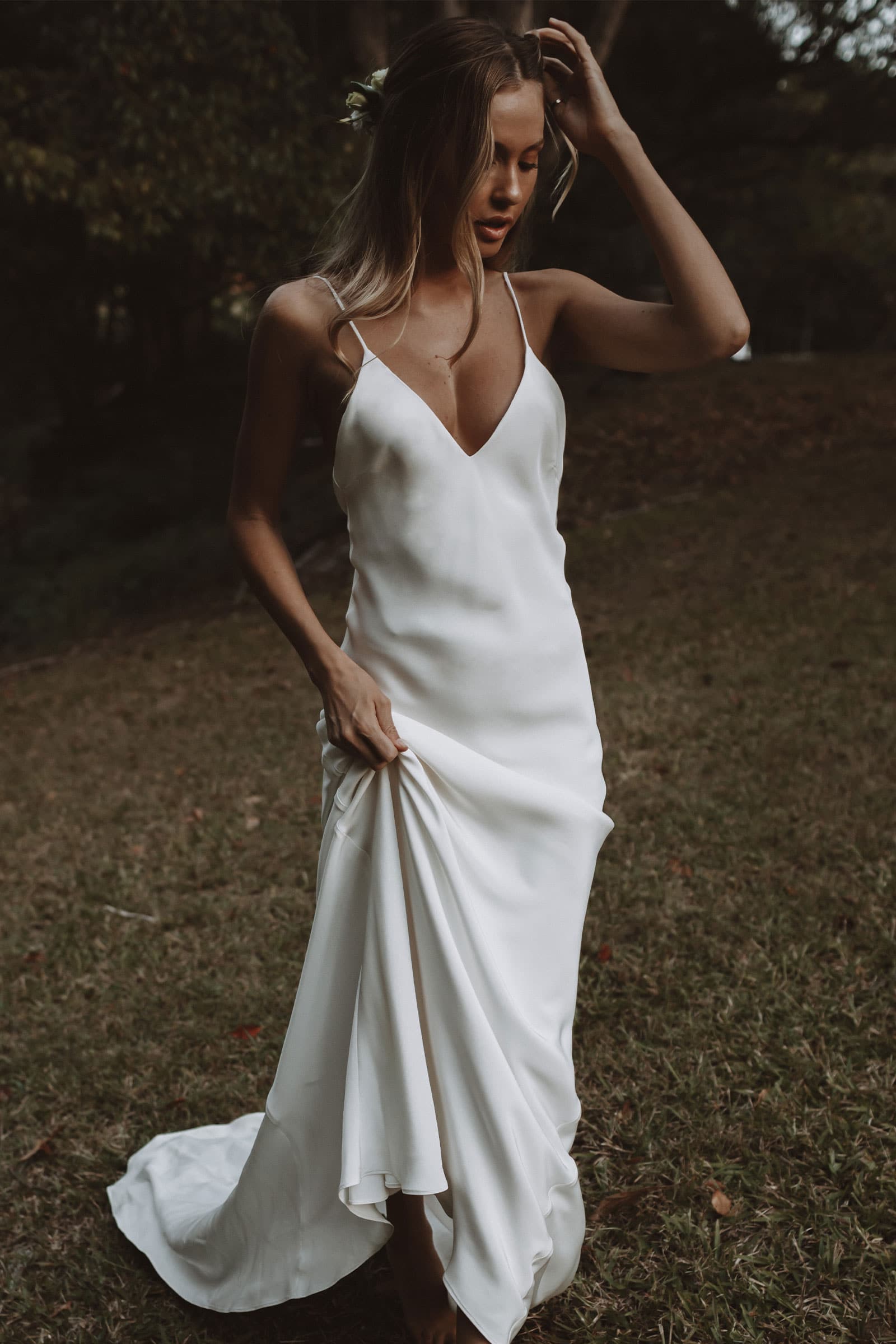 Silk & Lace Beaded Gown