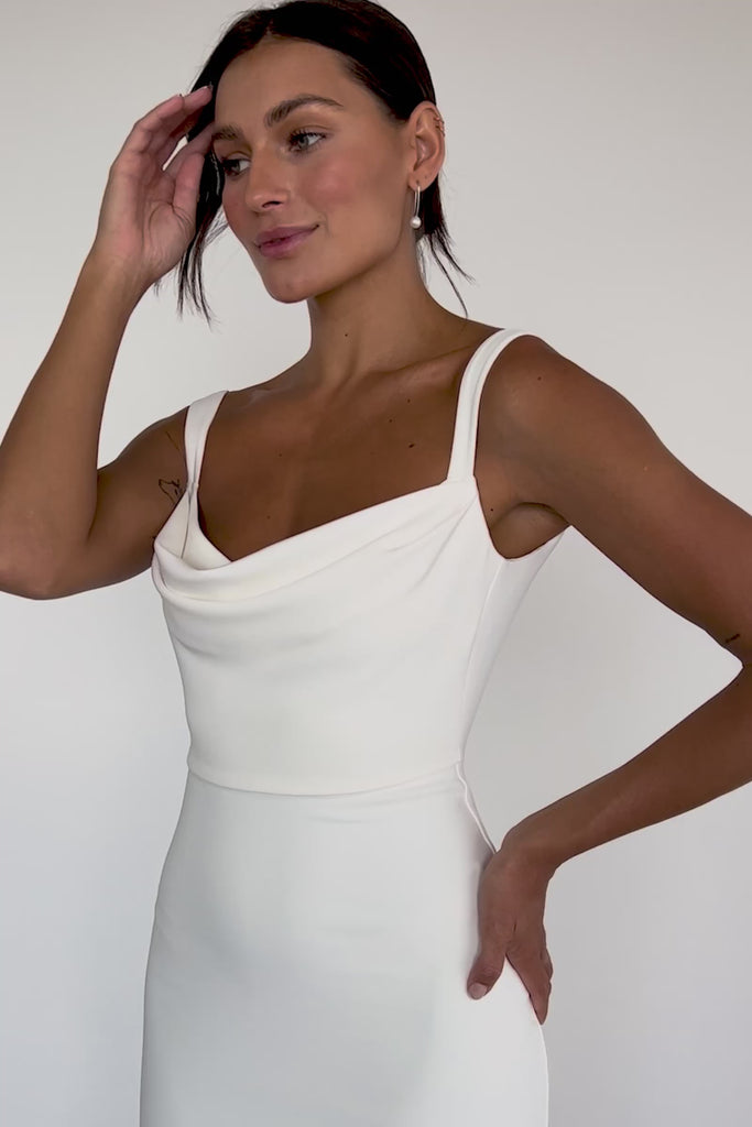 Cowl Neck Wedding Dress