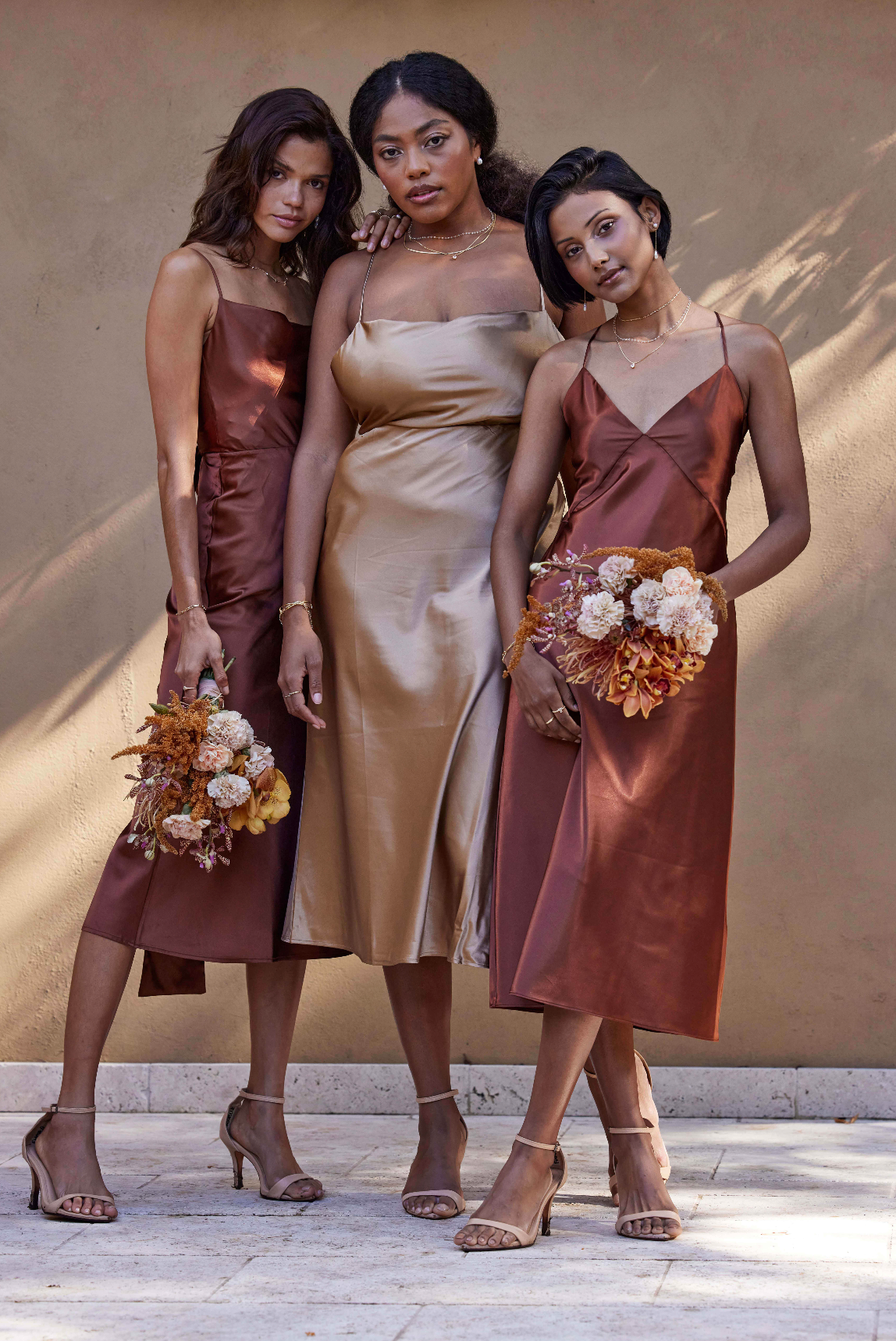 Copper satin dress best sale